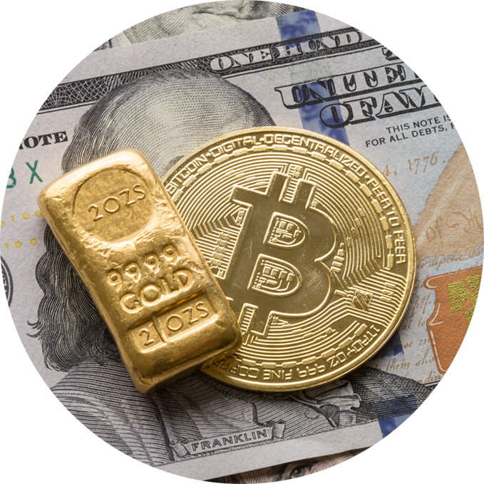 Dollar, goud, Bitcoin